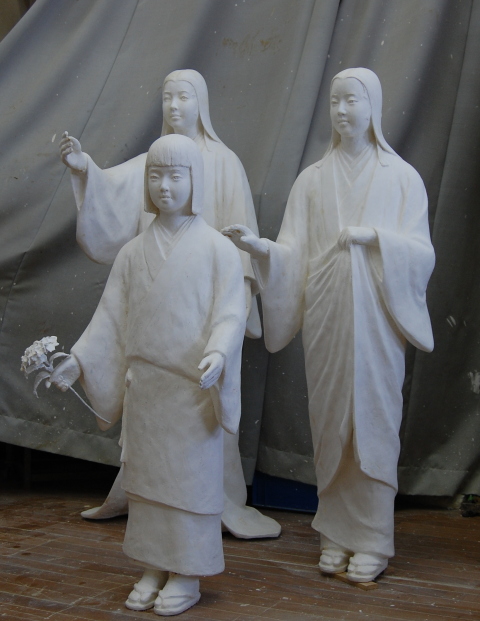 銅像制作／NHK大河ドラマ「江」三姉妹像【福井県】【北の庄城址公園内】